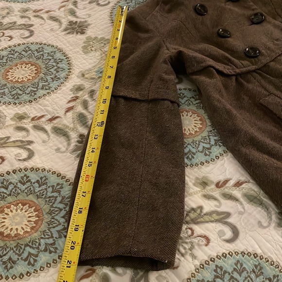 LOFT Petites, 0P Brown Wool Blend Coat Feminine Peplum - Picture 12 of 12